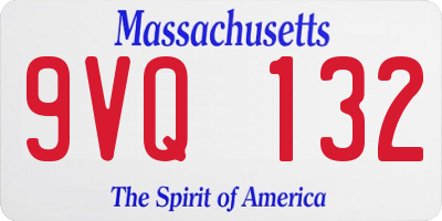 MA license plate 9VQ132