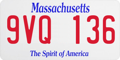 MA license plate 9VQ136