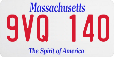 MA license plate 9VQ140