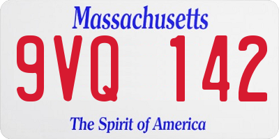 MA license plate 9VQ142