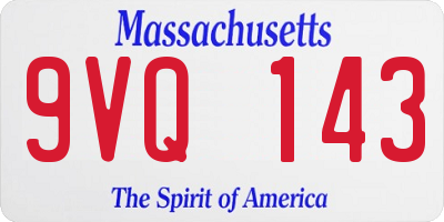 MA license plate 9VQ143