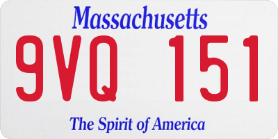 MA license plate 9VQ151