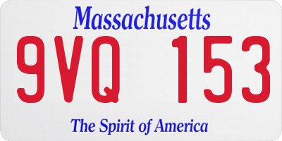 MA license plate 9VQ153