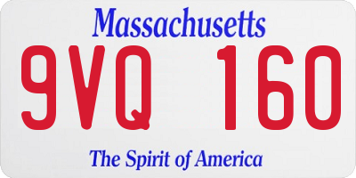 MA license plate 9VQ160