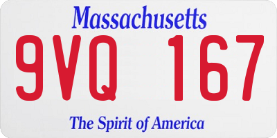 MA license plate 9VQ167