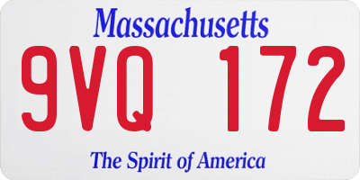 MA license plate 9VQ172