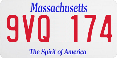 MA license plate 9VQ174