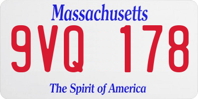 MA license plate 9VQ178