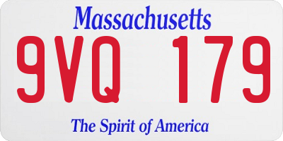 MA license plate 9VQ179