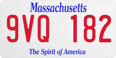 MA license plate 9VQ182