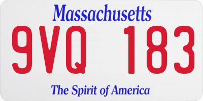 MA license plate 9VQ183