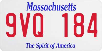 MA license plate 9VQ184