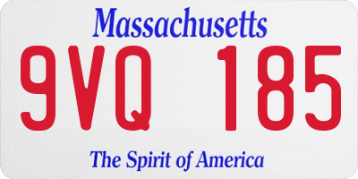 MA license plate 9VQ185