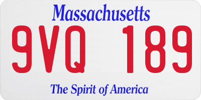 MA license plate 9VQ189
