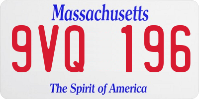 MA license plate 9VQ196