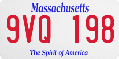 MA license plate 9VQ198