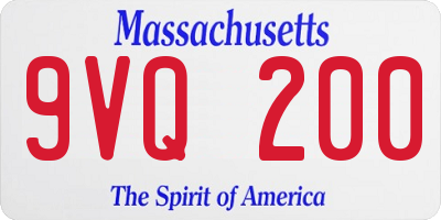 MA license plate 9VQ200
