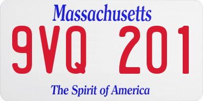 MA license plate 9VQ201