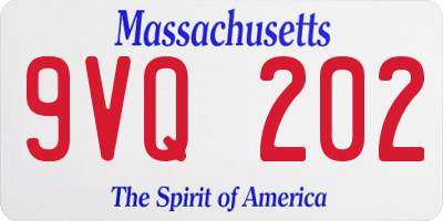 MA license plate 9VQ202