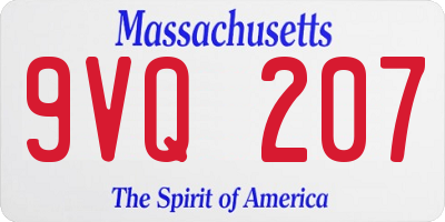 MA license plate 9VQ207