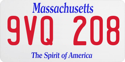 MA license plate 9VQ208