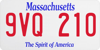 MA license plate 9VQ210