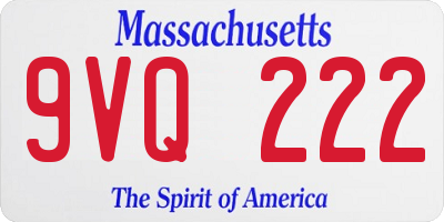 MA license plate 9VQ222