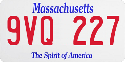 MA license plate 9VQ227