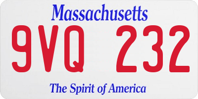 MA license plate 9VQ232