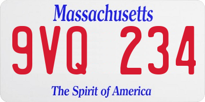 MA license plate 9VQ234