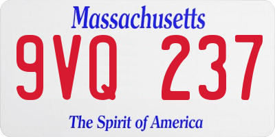 MA license plate 9VQ237