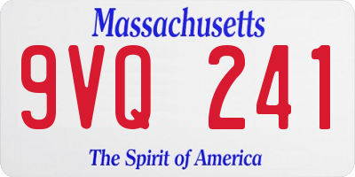 MA license plate 9VQ241