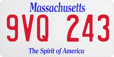 MA license plate 9VQ243