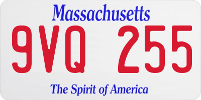 MA license plate 9VQ255
