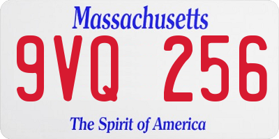 MA license plate 9VQ256