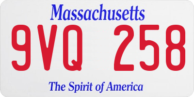 MA license plate 9VQ258