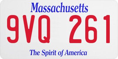 MA license plate 9VQ261