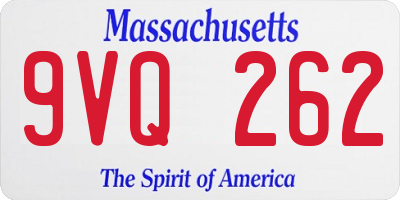 MA license plate 9VQ262