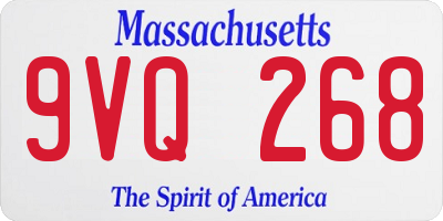 MA license plate 9VQ268