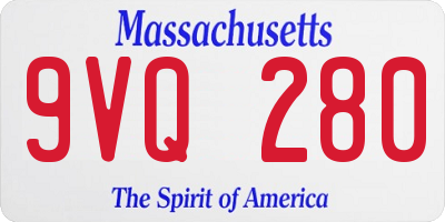 MA license plate 9VQ280