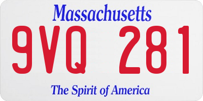 MA license plate 9VQ281