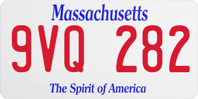 MA license plate 9VQ282