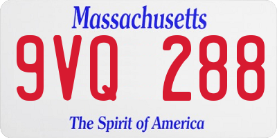MA license plate 9VQ288