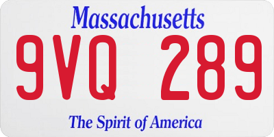 MA license plate 9VQ289
