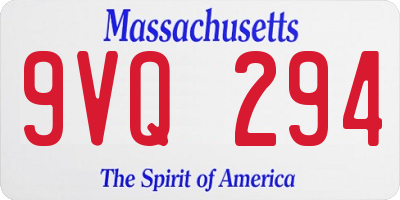 MA license plate 9VQ294
