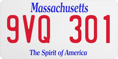 MA license plate 9VQ301