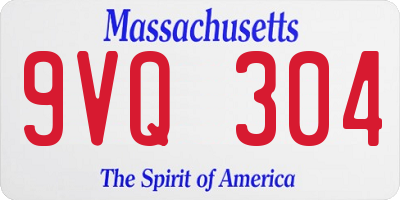 MA license plate 9VQ304