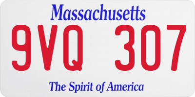 MA license plate 9VQ307