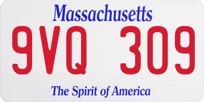MA license plate 9VQ309