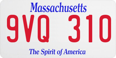 MA license plate 9VQ310